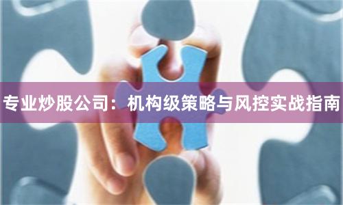 专业炒股公司：机构级策略与风控实战指南